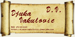 Đuka Vakulović vizit kartica